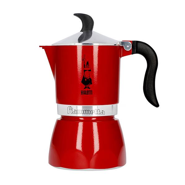 BIALETTI Fiammetta na 3 filiżanki espresso (3 tz) czerwona - kawiarka aluminiowa ciśnieniowa