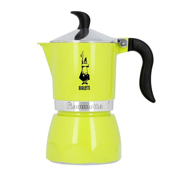 BIALETTI Fiammetta na 3 filiżanki espresso (3 tz) limonkowa - kawiarka aluminiowa ciśnieniowa