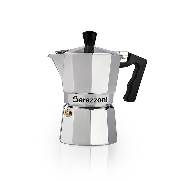 BARAZZONI La Caffetiera na 6 filiżanek espresso (6 tz) srebrna - kawiarka aluminiowa ciśnieniowa