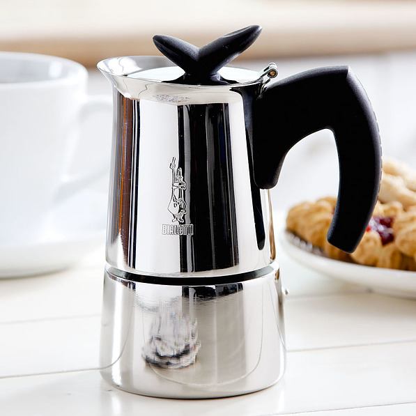 BIALETTI Musa Restyling na 2 filiżanki espresso (2 tz) - kawiarka stalowa ciśnieniowa