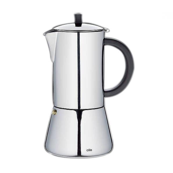 Kawiarka stalowa ciśnieniowa CILIO FIGARO - kafetiera na 10 filiżanek espresso (10 tz)