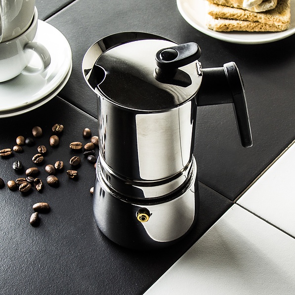 Kawiarka stalowa ciśnieniowa PEDRINI STEEL MOKA - kafetiera na 4 filiżanki espresso (4 tz)