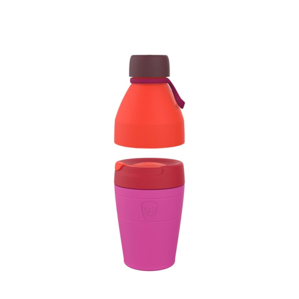 KEEPCUP Helix Thermal Kit M Afterglow 530 ml - kubek / butelka termiczny z 2 pokrywkami ze stali nierdzewnej