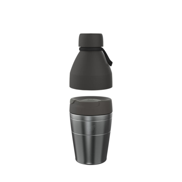 KEEPCUP Helix Thermal Kit M Nitro Black 530 ml - kubek / butelka termiczny z 2 pokrywkami ze stali nierdzewnej