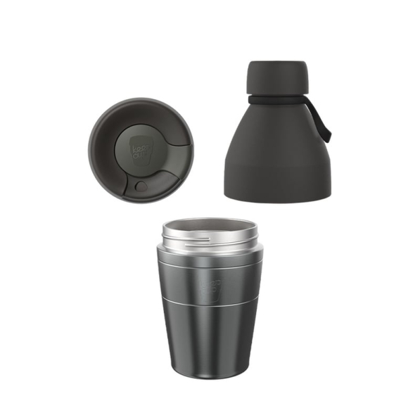 KEEPCUP Helix Thermal Kit M Nitro Black 530 ml - kubek / butelka termiczny z 2 pokrywkami ze stali nierdzewnej