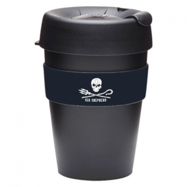 KEEPCUP Original Sea Shepherd 340 ml czarny - kubek plastikowy z pokrywką