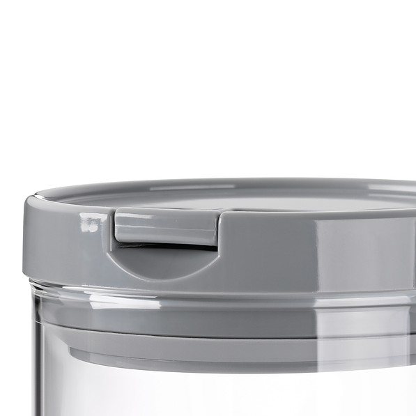 KELA Arik 0,6 l srebrny - pojemnik na żywność szklany 