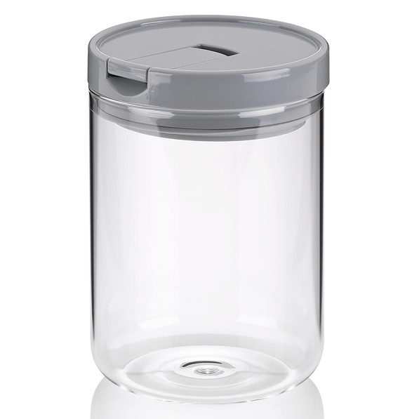 KELA Arik 0,9 l srebrny - pojemnik na żywność szklany 