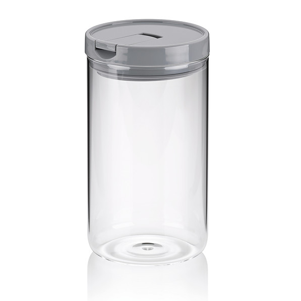 KELA Arik 1,2 l srebrny - pojemnik na żywność szklany 