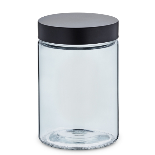 KELA BERA 1,2 l czarny - słoik / pojemnik na produkty sypkie szklany z pokrywką