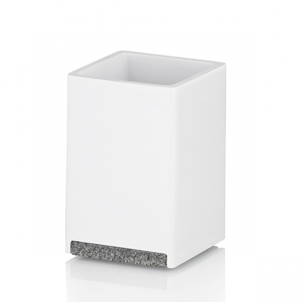 KELA Cube biały - kubek łazienkowy na szczoteczki