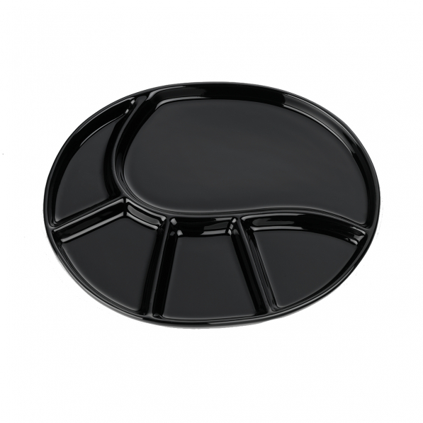 KELA Vroni czarny - półmisek ceramiczny dzielony