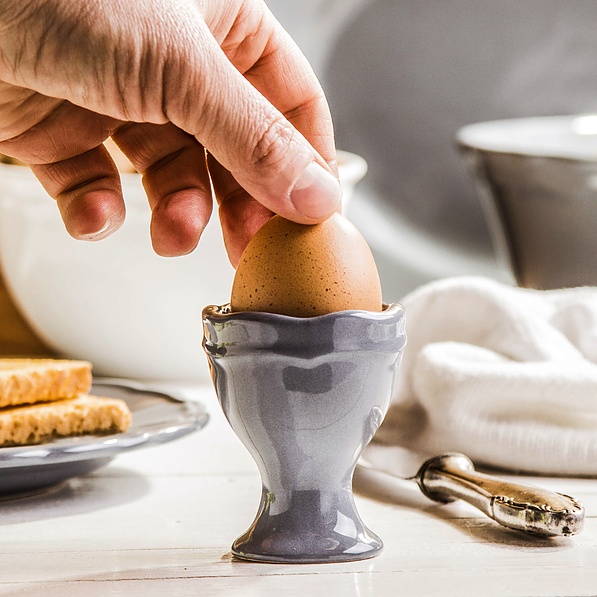 Kieliszek na jajko ceramiczny JULIETTE SZARY