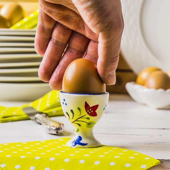 Kieliszek na jajko ceramiczny SŁOWIAŃSKI BIAŁY 