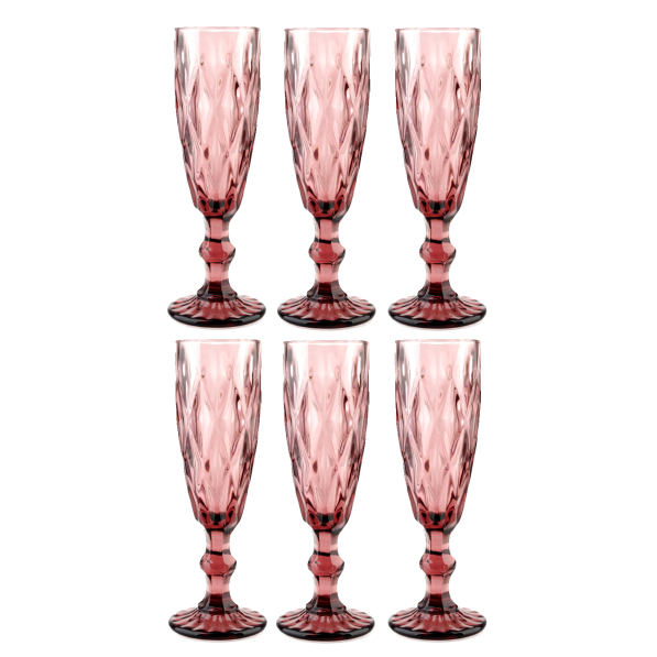 Kieliszki do szampana szklane AFFEK DESIGN ELISE PINK 180 ml 6 szt.