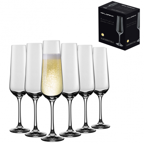 Kieliszki do szampana szklane FLORINA AUSTRALIA 260 ml 6 szt.