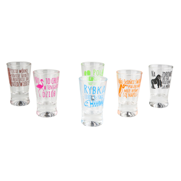 Kieliszki do wódki szklane GLASMARK ZWIERZĘTA 25 ml 6 szt.