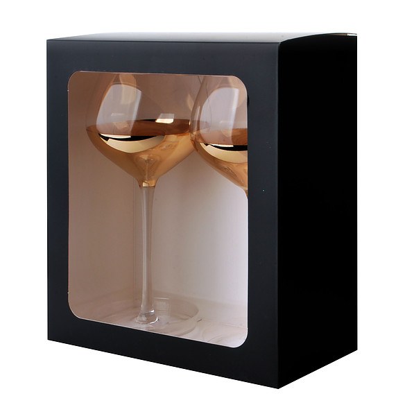 Kieliszki do wody szklane MIRELA GLASS GOLD 2 szt. 630 ml