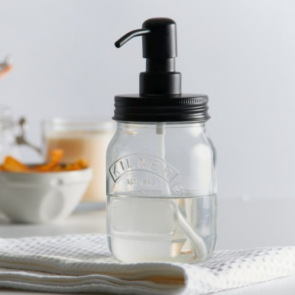 KILNER Glass 500 ml - dozownik do mydła w płynie lub płynu do mycia naczyń szklany