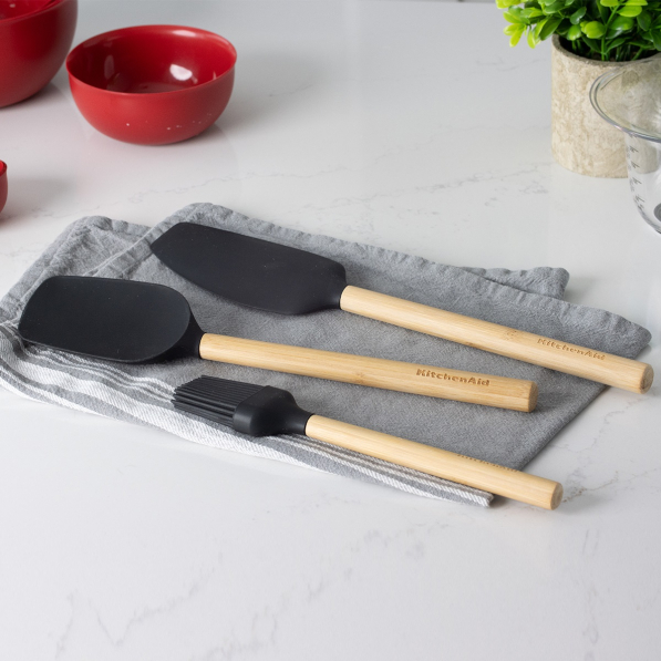 KITCHENAID Classic Bamboo 3 el. - zestaw przyborów kuchennych silikonowy