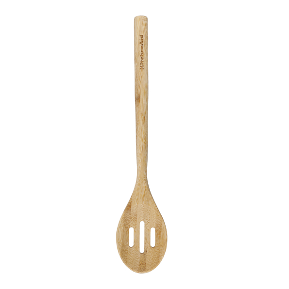 KITCHENAID Classic Bamboo 32,5 cm - łyżka kuchenna drewniana ażurowa