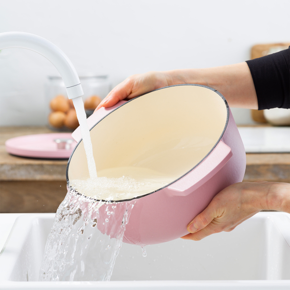 KITCHENAID Dried Rose 5,2 l - garnek żeliwny z pokrywką