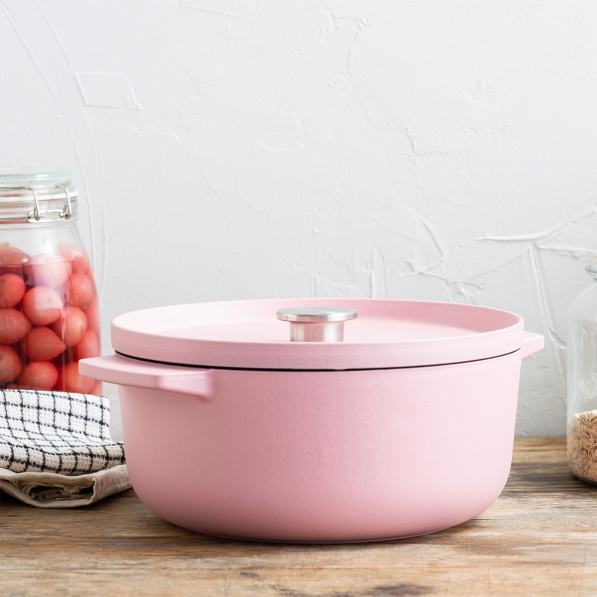 KITCHENAID Dried Rose 5,2 l - garnek żeliwny z pokrywką