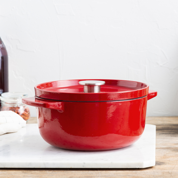 KITCHENAID Empire Red 3,3 l - garnek żeliwny z pokrywką