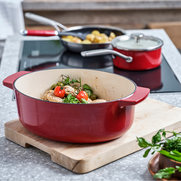 KITCHENAID Empire Red 5,6 l - garnek żeliwny z pokrywką