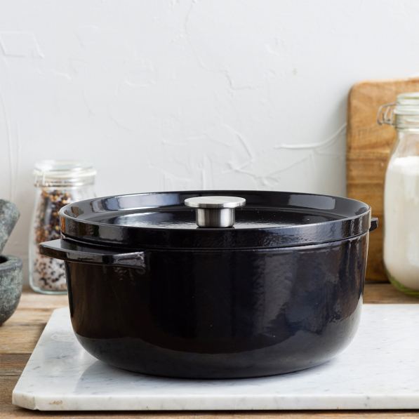 KITCHENAID Onyx Black 5,2 l - garnek żeliwny z pokrywką