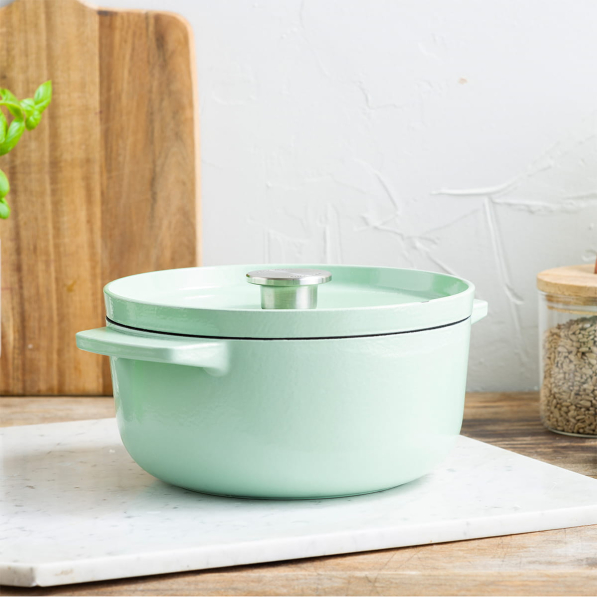 KITCHENAID Pistachio 3,3 l - garnek żeliwny z pokrywką
