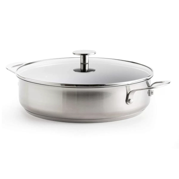 KITCHENAID Stainless Steel 28 cm - patelnia ceramiczna nieprzywierająca z pokrywką