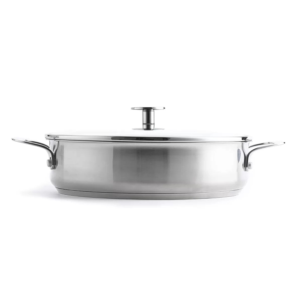 KITCHENAID Stainless Steel 28 cm - patelnia ceramiczna nieprzywierająca z pokrywką