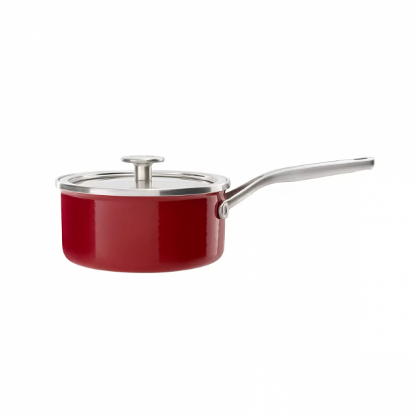 KITCHENAID Steel Core Enamel 3 szt. czerwone - rondle emaliowane z pokrywkami