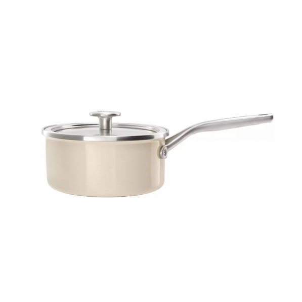 KITCHENAID Steel Core Enamel 3 szt. kremowe - rondle emaliowane z pokrywkami