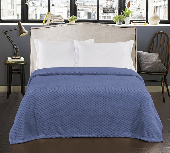 Koc z mikrofibry DECOKING HENRY INDIGO GRANATOWY 220 x 240 cm