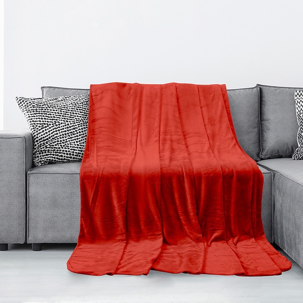 Koc z mikrofibry TYLER RED CZERWONY 150 x 200 cm