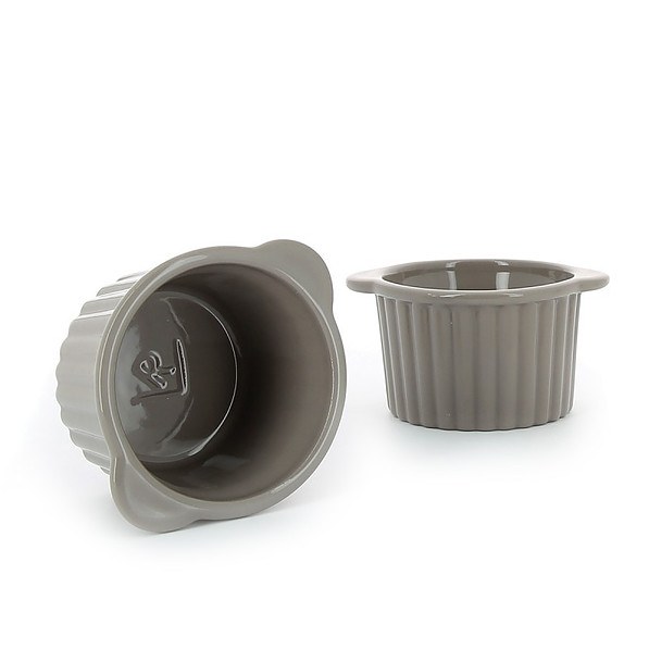 REVOL Les Naturales Mini 130 ml 2 szt. szare – kokilki / naczynia do zapiekania porcelanowe
