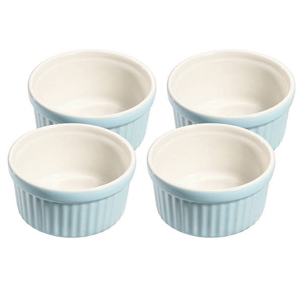 KUCHENPROFI Bake 200 ml 4 szt. błękitne - kokilki / naczynia do zapiekania ceramiczne