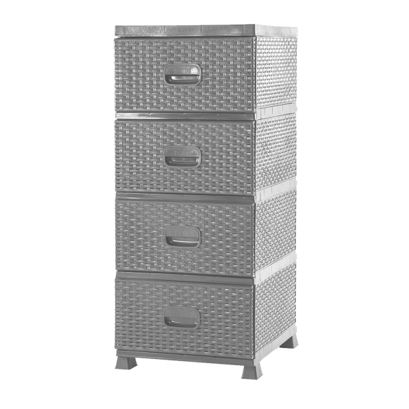 Komoda z szufladami plastikowa 38 x 45 x 90 SZARA