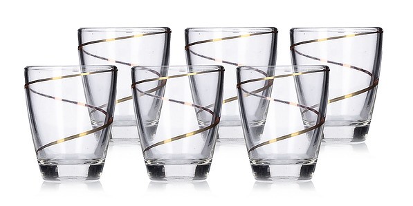 Kieliszki do wódki szklane MM GLASS BARYŁKA ZŁOTA SPIRALA 25 ml 6 szt. 