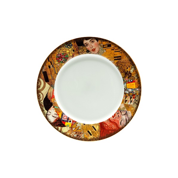 Komplet talerzy deserowych porcelanowych GUSTAV KLIMT COLLECTION BIAŁY na 2 osoby (2 el.)