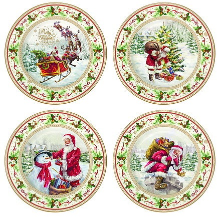 Komplet talerzy deserowych porcelanowych EASY LIFE MAGIC CHISTMAS na 4 osoby (4 el.)