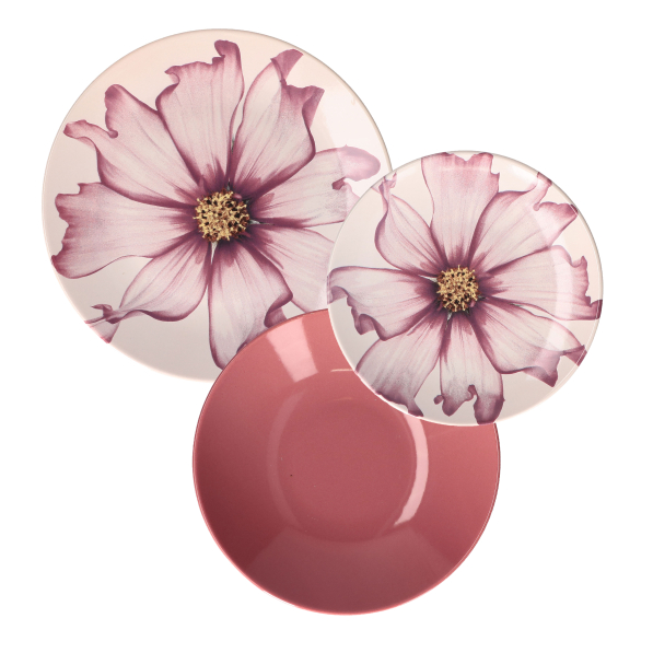 Komplet talerzy na 6 osób ROSE TULIPANI COSMEA 18 el.