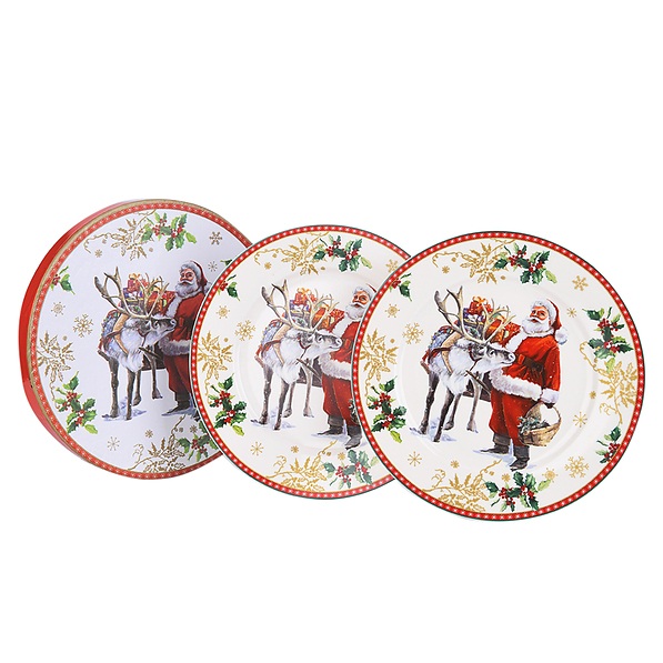 Komplet talerzy porcelanowych MAGIC CHRISTMAS DESSERT BIAŁY na 2 osoby (2 el.)