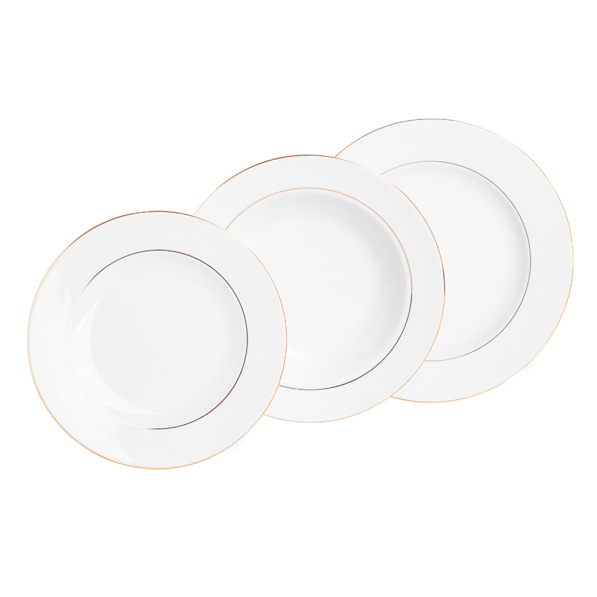 Komplet talerzy porcelanowych MARIAPAULA KLASYK ZŁOTA LINIA na 6 osób (18 el.)
