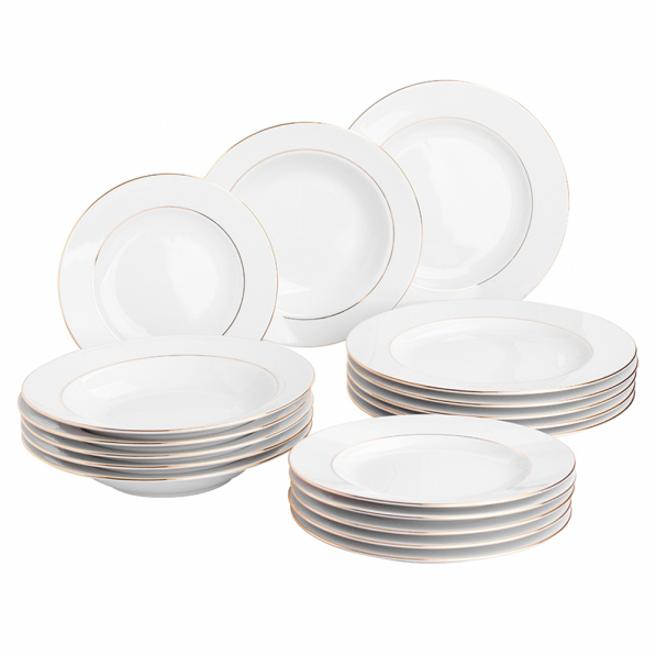 Komplet talerzy porcelanowych MARIAPAULA KLASYK ZŁOTA LINIA na 6 osób (18 el.)