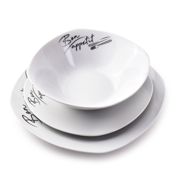 Komplet talerzy porcelanowych na 6 osób AFFEK DESIGN 18 el.