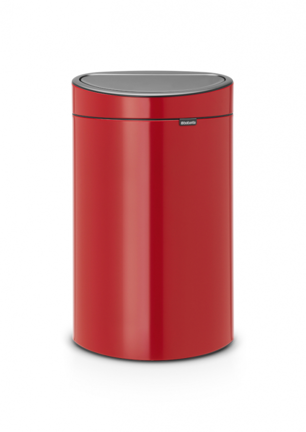 BRABANTIA Touch Bin 40 l czerwony - kosz na śmieci ze stali nierdzewnej