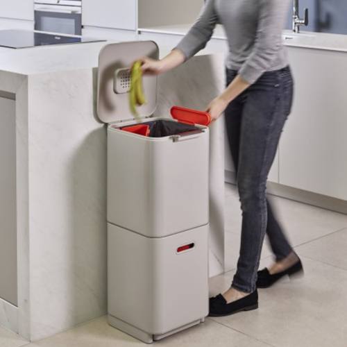 JOSEPH JOSEPH Intelligent Waste Totem Compact 40 l popielaty - kosz do segregacji śmieci ze stali nierdzewnej